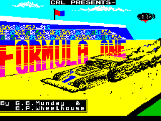 Formula One title screen for ZX Spectrum
